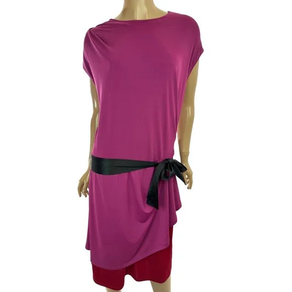 dress designation NWT Catherine Malandrino for DesigNation Black/Cream Applique Shift Dress M